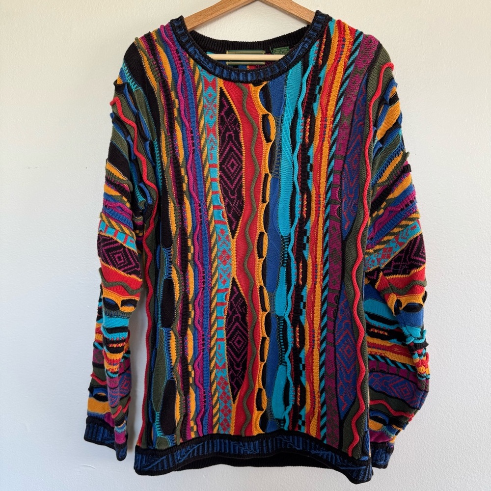Vintage 90s Croft & Borrow Sweater Mens Small Coogi Style Pullover Sweatshirt